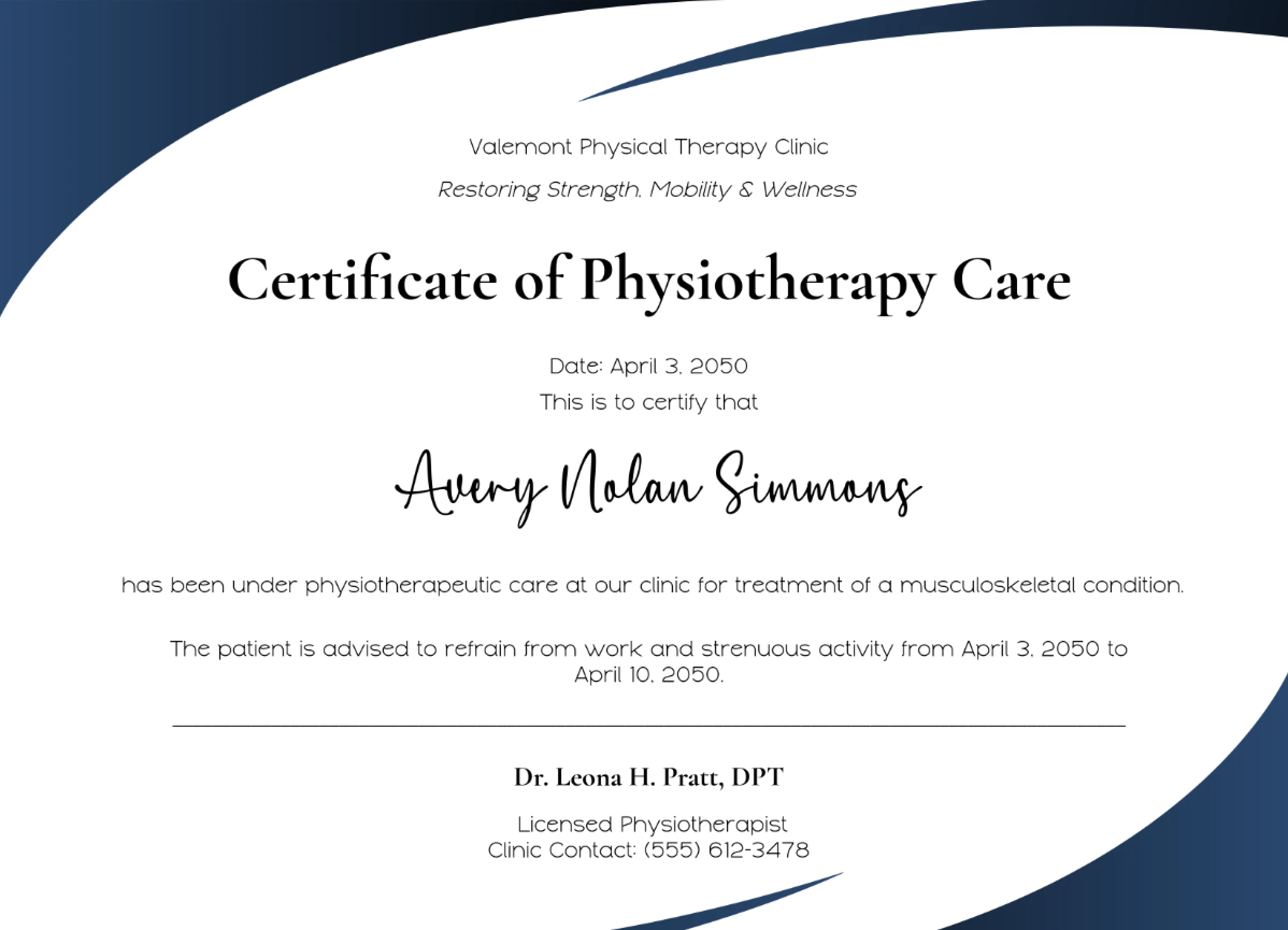 NONSTOP PhysioCare Certified Practitioner certificate - Digital and printed certification validated by clinical experts