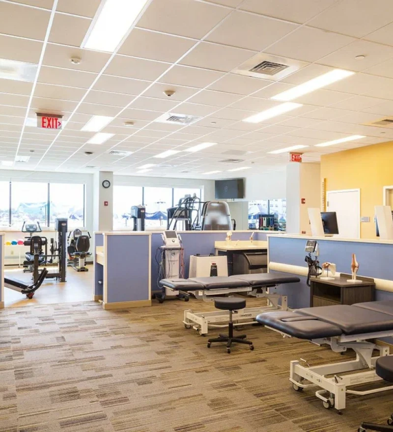 Pain relief zone with electrotherapy and ultrasound equipment.