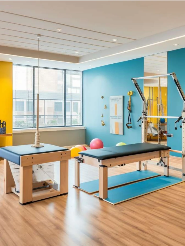 Nonstop PhysioCare clinic interior showing integrated mobility and wellness products.